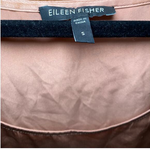 Eileen Fisher Silk Georgette Crepe Tank Top - Pink Rose size S - Picture 5 of 9